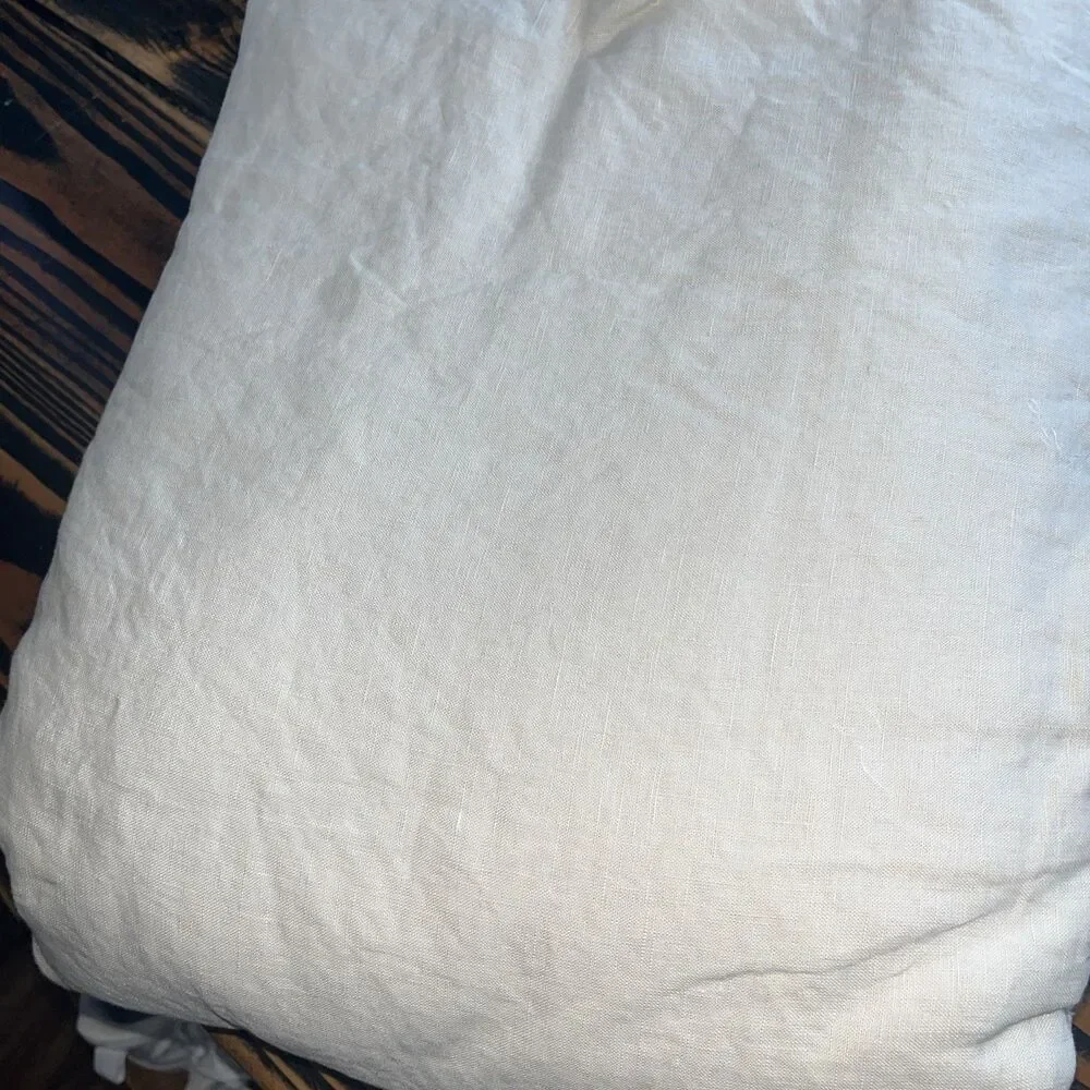 European Linen Double Flange Duvet Cover Set, King/Cal King, Sand